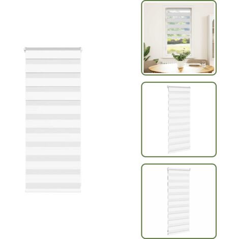 Privacidad - vidaXL Estor cebra blanco 60x100 cm tejido ancho 55,9 cm poliéster - Protección solar