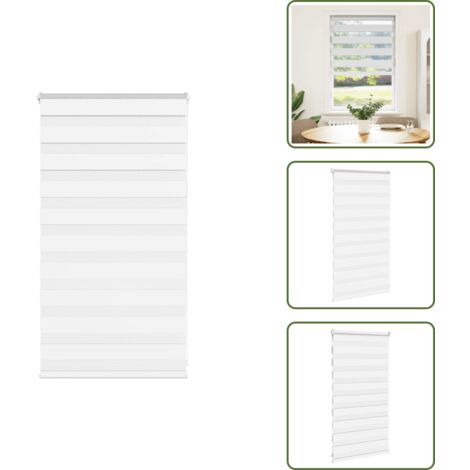 Privacidad - vidaXL Estor cebra blanco 70x100 cm tejido ancho 65,9 cm poliéster - Protección solar