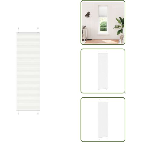 Privacidad - vidaXL Estor Plisado blanco 65x200 cm Tela Ancho 64,4 cm Poliéster - Protección solar