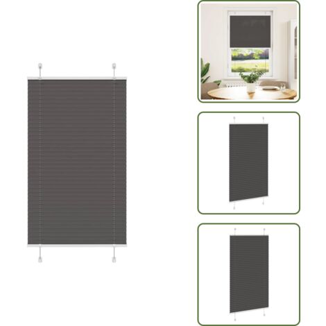 Privacidad - vidaXL Estor Plisado negro 80x100 cm Tela Ancho 79,4 cm Poliéster - Protección solar
