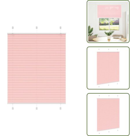 Privacidad - vidaXL Estor Plisado rosa 105x150 cm Tela Ancho 104,4 cm Poliéster - Protección solar