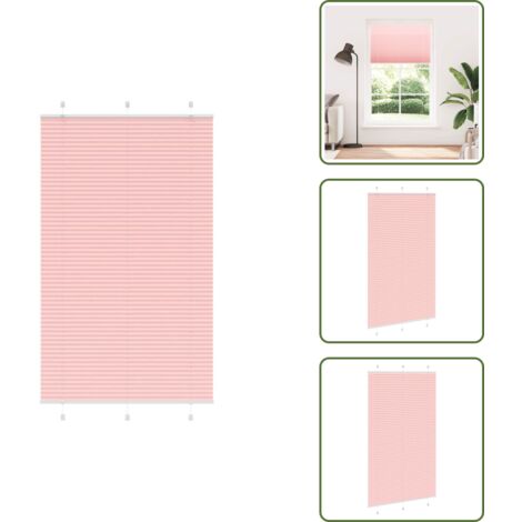 Privacidad - vidaXL Estor Plisado rosa 115x200 cm Tela Ancho 114,4 cm Poliéster - Protección solar