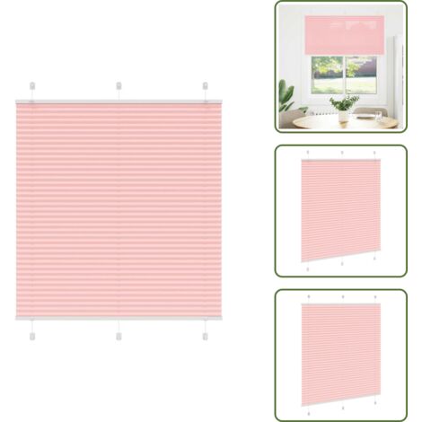 Privacidad - vidaXL Estor Plisado rosa 120x100 cm Tela Ancho 119,4 cm Poliéster - Protección solar