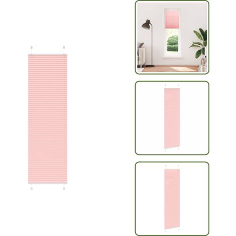 Privacidad - vidaXL Estor Plisado rosa 65x200 cm Tela Ancho 64,4 cm Poliéster - Protección solar