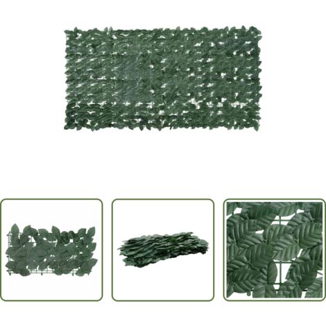 Privacy balcone -  Paravento da Balcone con Foglie Verde Scuro 200x100 cm