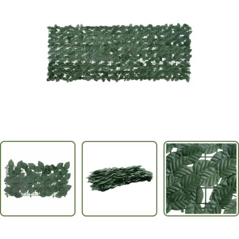 Privacy balcone -  Paravento da Balcone con Foglie Verde Scuro 200x75 cm