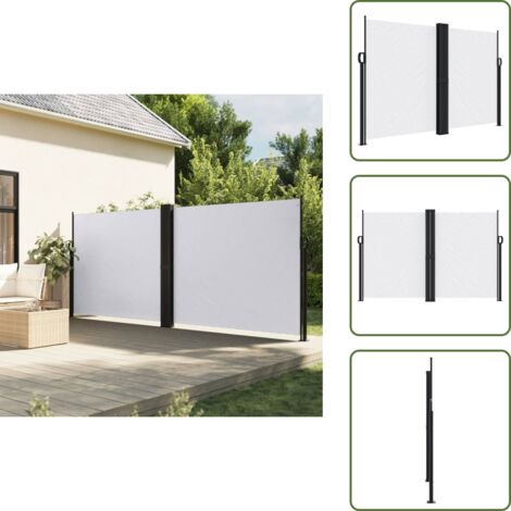 Privacy da giardino - vidaXL Tenda da Sole Laterale Retrattile Bianco 160x600 cm - Tenda da balcone