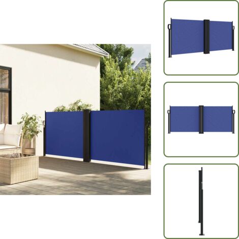 Privacy da giardino - vidaXL Tenda da Sole Laterale Retrattile Blu 100x600 cm - Tenda da balcone