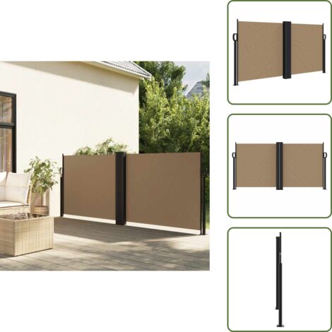Privacy da giardino - vidaXL Tenda da Sole Laterale Retrattile Tortora 120x1200 cm - Tenda da balcone