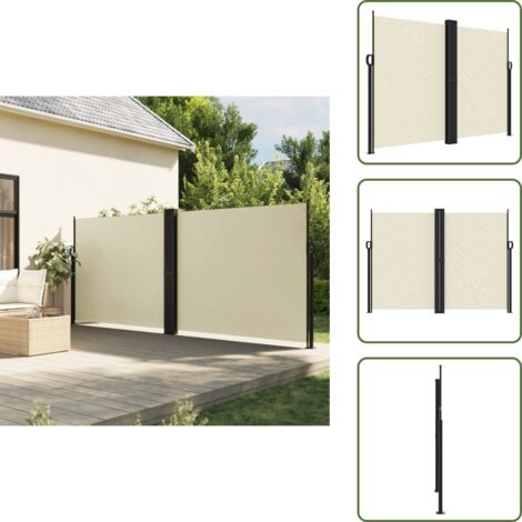 Privacy esterna - vidaXL Tenda da Sole Laterale Retrattile Crema 180x1200 cm - Tenda retrattile