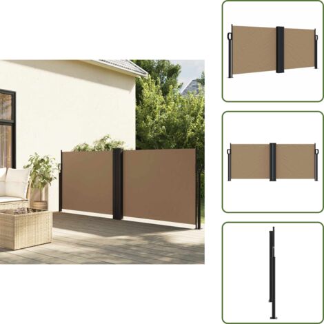 Privacy esterna - vidaXL Tenda da Sole Laterale Retrattile Tortora 100x600 cm - Tenda retrattile