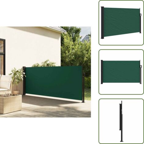 Privacy esterna - vidaXL Tenda da Sole Laterale Retrattile Verde Scuro 117x300 cm - Tenda retrattile