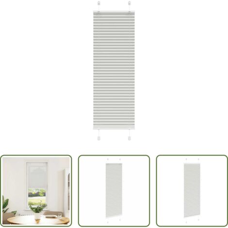 Privacy -  Tenda Plissettata Grigio Chiaro 40x100 cm Larghezza Tessuto