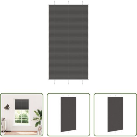 Privacy -  Tenda Plissettata Nera 110x200 cm Larghezza Tessuto 109,4 cm