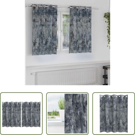 Privacy -  Tende in Velluto 2 pcs Grigio Argento 140 x 140 cm Velluto