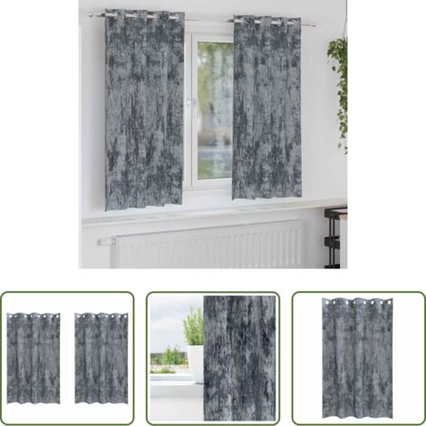 Privacy -  Tende in Velluto 2 pcs Grigio Argento 175 x 140 cm Velluto