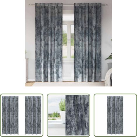 Privacy -  Tende in Velluto 2 pcs Grigio Argento 245 x 140 cm Velluto