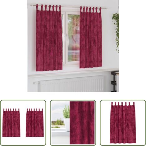 Privacy -  Tende in Velluto 2 pcs Rosso vino 175 x 140 cm Velluto