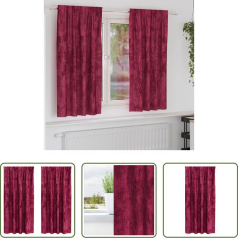 Privacy -  Tende in Velluto 2 pcs Rosso vino 175 x 140 cm Velluto