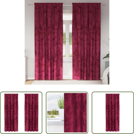 Privacy -  Tende in Velluto 2 pcs Rosso vino 245 x 140 cm Velluto