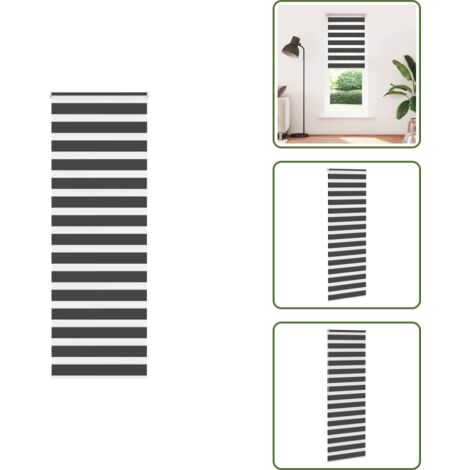 Privacy - vidaXL Tenda a Rullo Zebra Nero Larghezza Tessuto 75,9 cm Poliestere - Protezione solare