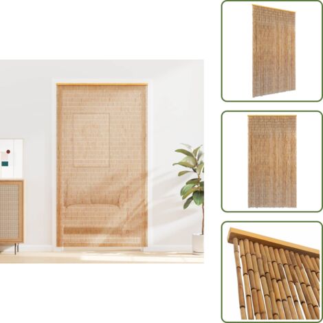 Privacy - vidaXL Tenda Antimosche per Porte in Bambù 120x220 cm - Isolamento termico
