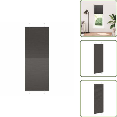 Privacy - vidaXL Tenda Plissettata Nera 75x200 cm Larghezza Tessuto 74,4 cm - Tenda per finestra