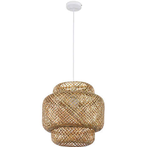 Privatefloor – Lampe suspendue en bambou – Style bohème moderne – Dimensions personnalisables – Pour cuisine, salon ou chambre