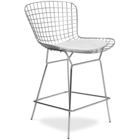 Privatefloor – Tabouret de bar en acier inoxydable avec coussin PU – Hauteur 119 cm – Design moderne pour intérieur élégant