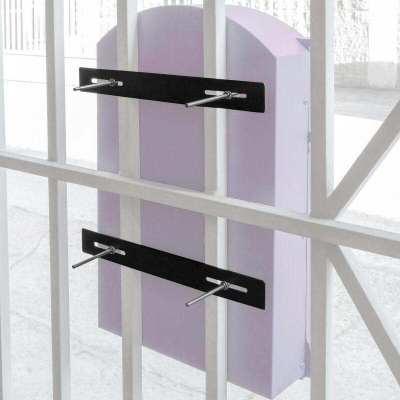 Image of Prixprime - Barre di supporto in metallo per cassette postali per il montaggio su barre di finestre o recinzioni