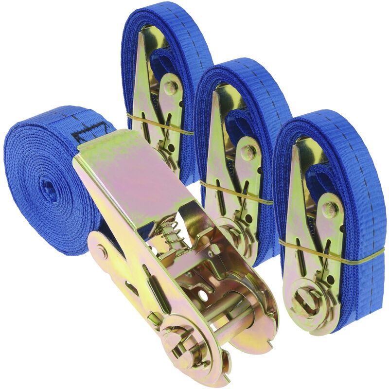Cinghie di ancoraggio a cricchetto blu 25 mm x 2,5...