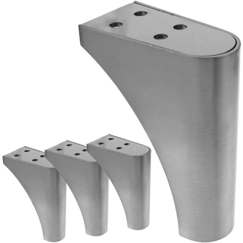 Gambe arrotondate cromate L30 x 104 mm pacco da 4
