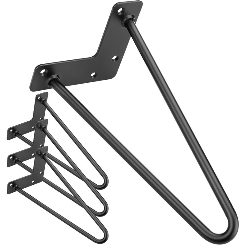 Piedi da tavolo 2 aste 30 cm confezione da 4 nere