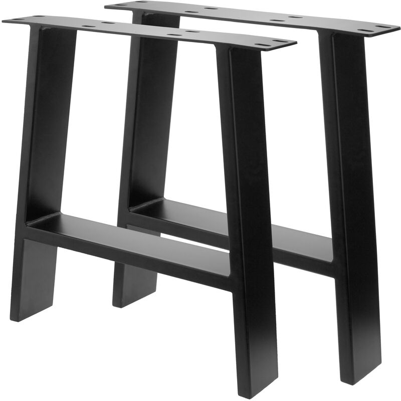 Image of Piedi per tavolo rettangolare per mobili in confezione da 2 neri da 400 x 80 x 430 mm - Prixprime