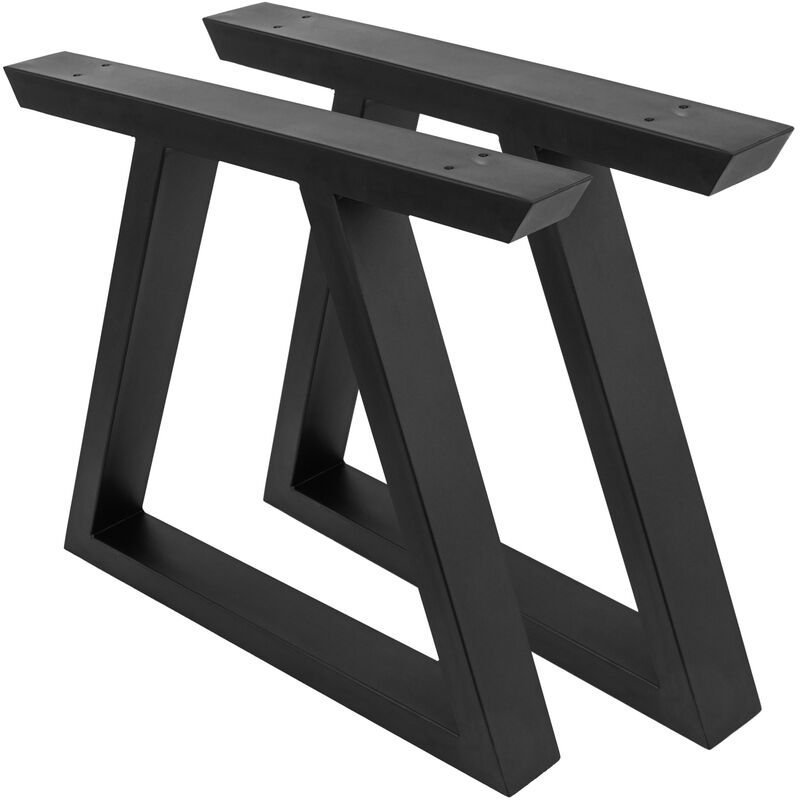Image of Piedi per tavolo rettangolare per mobili in confezione da 2 neri da 480 x 60 x 420 mm - Prixprime