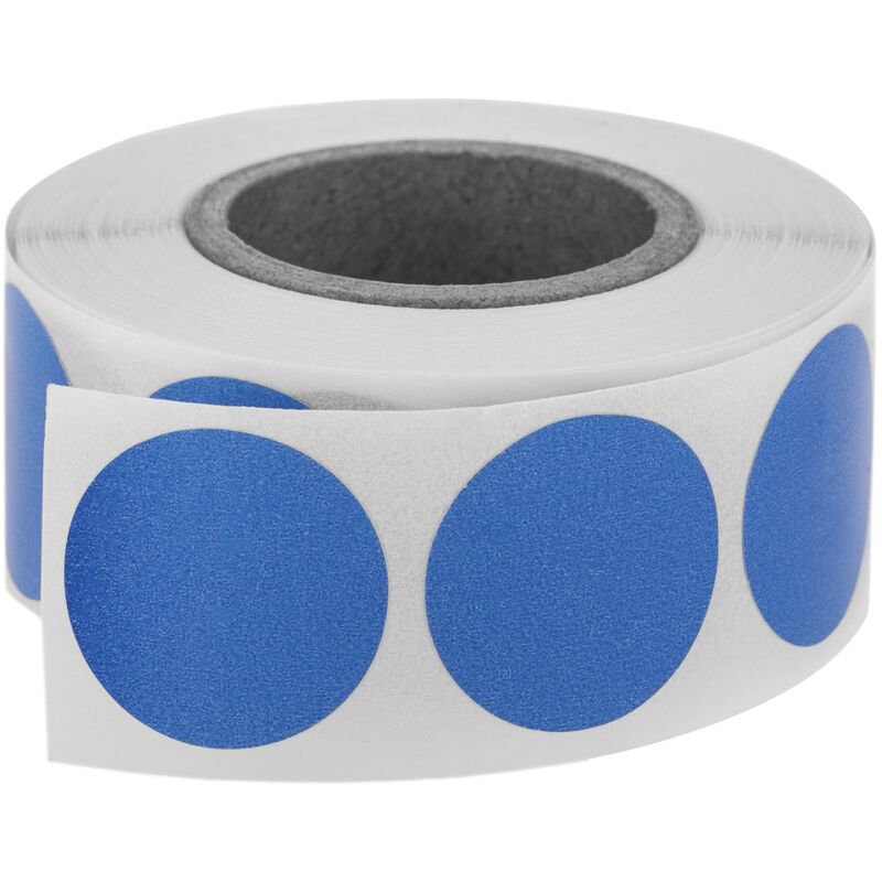 Image of Rotolo da 500 etichette adesive circolari blu 19 mm - Prixprime