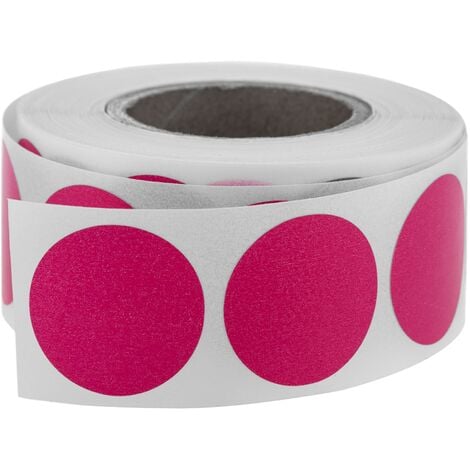 Rotolo da 500 etichette adesive rotonde rosa 19 mm