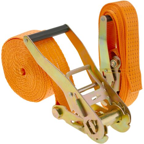 PrixPrime - Satz mit 2 orangefarbenen Zurrgurten mit Ratsche 10m und 5000 kg