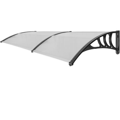 Tejadillo con protección de 100 x 80 cm de diseño clásico para puertas y  ventanas con soporte fabricado en acero de color negro - Hydrabazaar