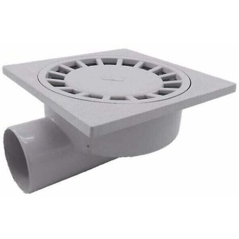 Pro 200 mm x 200 mm Outlet, 75 mm Floor Drain, Bathroom, Wet Room, Shower, PVC Plastic, 1 Piece, White MUMU