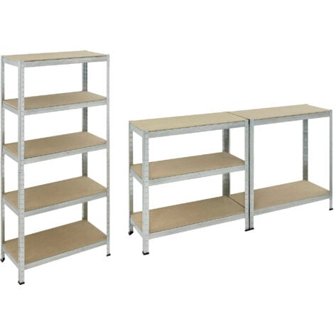 pro-bau-tec Schwerlastregal 180 x 90 x 40 cm 5 Holzböden 875 kg Schwerlastregal