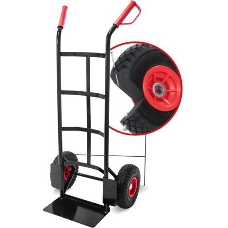 Pro-Bau-Tec Stahl Sackkarre mit pannensicheren PU-Reifen 150kg Tragkraft