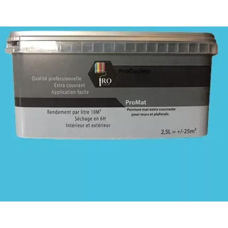 PRO COULEURS Peinture acrylique mat 2,5L Turquoise 2,5 L - Turquoise