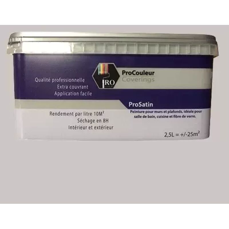 PRO COULEURS Peinture acrylique satinée 2,5L Lune 2,5 L - Lune
