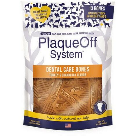 Pro Den Plaque Off Dental Care Bones Turk & Cranberry 482g - 22248
