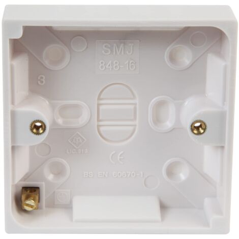 PRO ELEC PE01009 - Scatola per pattress a Montaggio Superficiale, 16 mm, Colore: Bianco