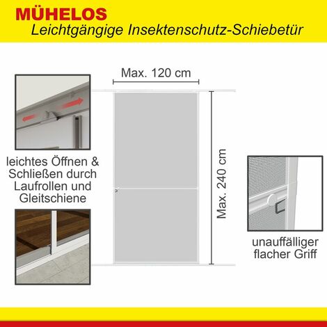 anthrazit pro insect Insektenschutz-Tür PRO mit Katzenklappe 100x210cm