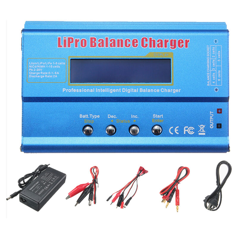 

Pro imax b6 Lipro rès Batt Balance Cargador LCD pantalla digital RC NiMh + adaptador de CA (azul, enchufe de la UE)