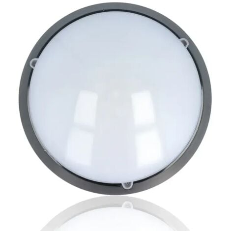 PRO LED IND13 - Plafoniera LED tonda da esterno con rilevatore di presenza diam.295mm, 16W, 220Vac, Luce Naturale, Nera