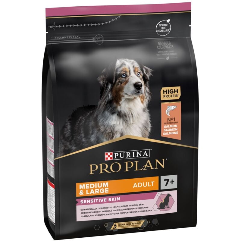 Purina - Croquettes Pro Plan Adulte Medium et Large Sensitive Skin +7 : 3 kg